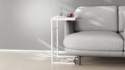 Столик Террі Ferrum-decor 650x440x330 Білий метал ДСП Бетон 16 мм (FRD-104661) - мініатюра 5