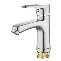 Смеситель для умывальника Wezer PUD1-045 сатин Хром матовый