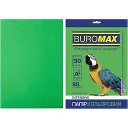 Папір кольоровий Buromax Intensiv А4 50 аркушів зелений (BM.2721350-04)