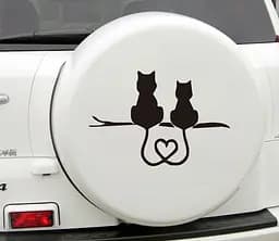 Наклейка в авто Закохані коти 17,8х10,8 см Чорний, TT560098 - мініатюра 2