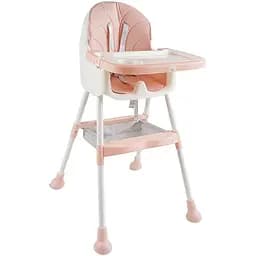 Стільчик для годування Toti, сталева конструкція, матеріал тканини PU, знімний столик, корзинка, 4 колеса