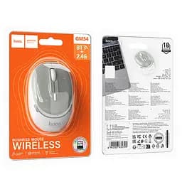 Миша бездротова Hoco GM34 Nuevo Bluetooth + 2.4G Gray white - мініатюра 3