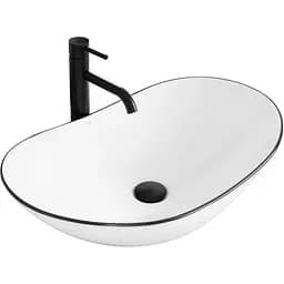 Умивальник Rea Royal black edge накладний REA-U8569, Білий