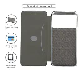 Чехол-книжка для Xiaomi Poco M5, G-Case, черный, кожаный чехол-книжка из экокожи (PU) и TPU, с магнитом, с подставкой и вместительным кардхолдером, противоударный, защита всего корпуса, ArmorStandart (ARM62965) - мініатюра 3