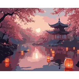 Картина за номерами Santi Таємнича Японія 40х50 см LED підсвітка (956643)