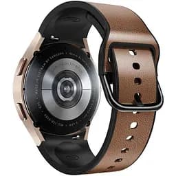 Ремінець для Samsung Galaxy Watch 4 Classic 46mm - коричнево-чорний ширина кріплення 20мм силікон-шкіра Watchbands West (W17-6WB40321993)