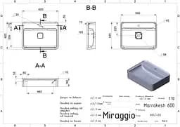 Умивальник Miraggio Marrakesh 600 mirasoft 0001104, Білий матовий - мініатюра 5