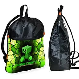 Рюкзак-мішок для взуття, спортивної форми Майнкрафт «Minecraft» дитяча сумка для змінки з розширювачем (01266)