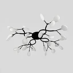 Люстра стельова з пелюстками на 28 ламп в чорному корпусі | Line F | Арт. N686/28C стельова BK FR