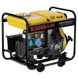 Генератор дизельний KDK7500CE3, 3-фазний 220/400V, 50Hz, 6.9kVA/5.5kW, бак 12.5 л, витрата 1.5 л/год, пуск: ручний/стартер, 700х510х620 мм, 103 кг