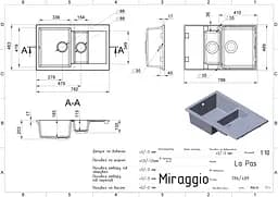 Кухонна мийка Miraggio LAPAS jasmine (0000021) Граніт, Врізна, Жасмин - мініатюра 2