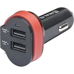 Автомобільний зарядний пристрій Real-El CA-35 (3USBx3.4A) Black/Orange + кабель microUSB
