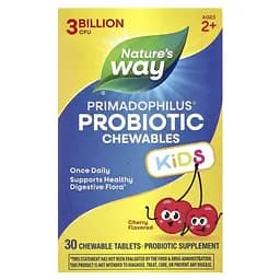 Пробиотики и пребиотики Nature's Way Primadophilus Kids 3 Billion CFU Вишня 30 жевательных таблеток