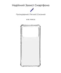 Прозрачный чехол для Xiaomi Poco X6 Pro 5G с защитой камеры и усиленными бортами, тонкий, силиконовый, бесцветный, ударопрочный, противоударный бампер с закрытой камерой, ArmorStandart (ARM73377) - мініатюра 2