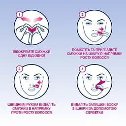 Воскові смужки Veet Easy-Gelwax для чутливої шкіри обличчя 20 шт. (3165448) - мініатюра 3