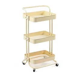 Этажерка Wall Sticker SW-00002105 мобильная трехъярусная универсальная из металла 45х37х82 см кремовая