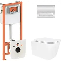 Набір Q-tap Nest 4 в 1 підвісний унітаз Crow Ultra Quiet 520x360x290 + комплект інсталяції QT05335172W48199