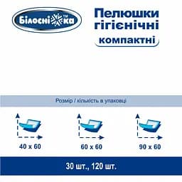 Набір одноразові пелюшки гігієнічні Білосніжка Компактні 60х40 см 120 шт. - мініатюра 10