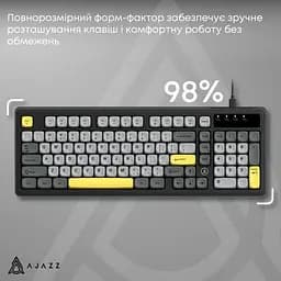 Клавіатура Ajazz AF98 USB UA Black/Grey/Yellow (AF98-BGY) - мініатюра 8