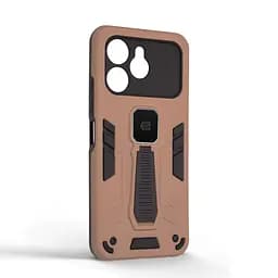 Чехол для TECNO Spark 40 4G, Proover, коричневый, с подставкой и магнитом, противоударный, ударопрочный, бронированный, панель-накладка, защита всего корпуса, термополиуретан (TPU) + поликарбонат (PC), ArmorStandart (ARM87280) - мініатюра 2