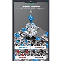 Клавіатура механічна ігрова з підсвічуванням iMICE GK-800, Eng/Укр/Рус, Black - мініатюра 6