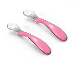 Набор силиконовых ложек Nuvita Easy Eating, малиновый, 2 шт. (NV8480Pink)