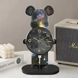 Настільний годинник Фігурка Ведмідь Bearbrick Космічні 30 см - мініатюра 2