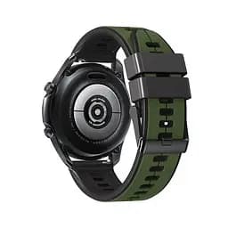 Ремінець силіконовий Tamister для годинника 22 мм хакі з чорним для Xiaomi Watch S1/S2/S3 - мініатюра 4
