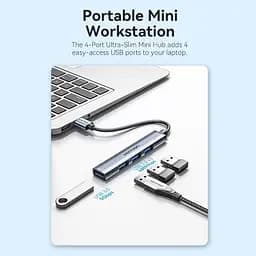 Концентратор Vention USB 3.0 to 1xUSB 3.0 + 3xUSB 2.0 0.15m gray (CKOHB) - мініатюра 6