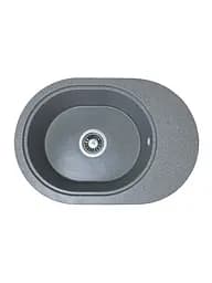 Кухонная мойка Adamant OVALE серая 610x420x180 мм, с крылом 61 см