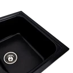 Кухонна мийка Platinum 7950 Equatoria гранітна глянцева з кріпленням 79x50 см чорний металік (000035801) - мініатюра 4