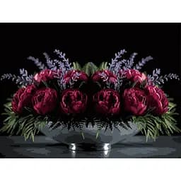 Картина по номерам Strateg Цветочное настроение на черном фоне 30х40 см (FH-38)