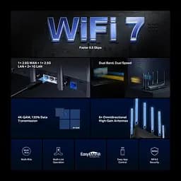 Mercusys Маршрутизатор MR37BE BE6500, 2xGE LAN, 1x2.5GE LAN, 1x2.5GE WAN, MESH - мініатюра 3