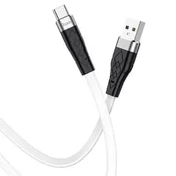Кабель силиконовый плоский Hoco X53 USB - Type-C белый