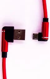 Кабель Dengos PLS-M-UG-SOFT Micro USB Cable кутові конектори 1m Red - мініатюра 2