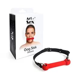 Кляп Палка, силикон и натуральная кожа, Art of Sex - Gag Stick Silicon, Красный Art of Sex SO6704 95111