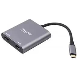 Перехідник 2 в 1 Type-C to 2 HDMI grey