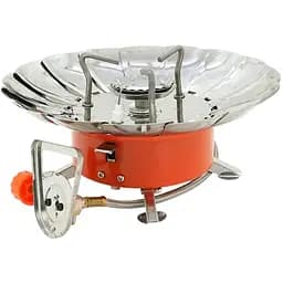 Туристичний газовий пальник Kovab K-206 з п'єзопідпалом та захистом від вітру під газові балони бутан та пропан-бутан