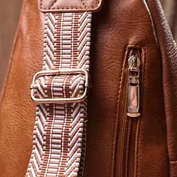 Цікава слінг сумка для жінок з екошкіри Vintage 22749 руда - мініатюра 10