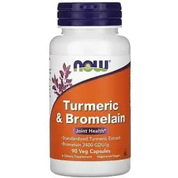 Куркумін і бромелайн Now Foods Turmeric & Bromelain 90 капсул