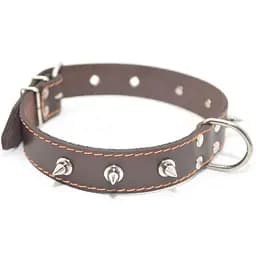 Ошейник для собак Zoo-hunt кожаный с шипами коричневый ОШ 3,5/44-55 см