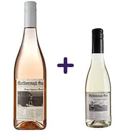 Набір вино Marlborough Sun Sauvignon Rose рожеве сухе 0.75 л + вино Marlborough Sun Sauvignon Blanc біле сухе 0.375 л 
