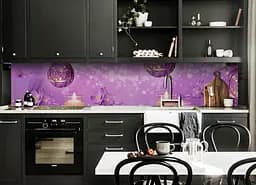 Кухонний фартух Бліки вінілова наклейка ПВХ свічки Абстракція Фіолетовий 60х300 см Happy Pocket Z180788