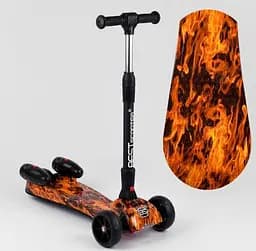 Самокат Best Scooter MAXI 89341 с турбинами, дымом и музыкой, 3-х колесный, регулируемый руль, PU колеса, для детей 2-8 лет