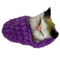 Дитячий антистрес Котик спить у в'язаній тапочці MM418(Violet)