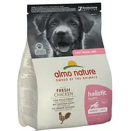 Сухий корм для цуценят середніх та великих порід Almo Nature Holistic Dog, M-L, зі свіжою куркою, 2 кг (730)