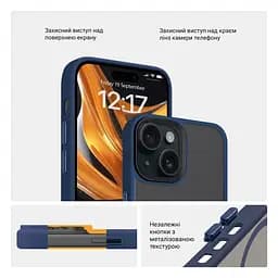 Чехол для Apple iPhone 14, Uniq MagCase, синий, противоударный, панель-накладка с MagSafe, ударопрочный TPU+PC, с магнитом MagSafe, поддержка полноценной беспроводной зарядки, ArmorStandart (ARM75302) - мініатюра 3