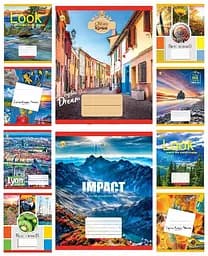 Тетради ученические 48 листов клетка Твердая 41501 Микс ПМК1, 10 шт. в упаковке