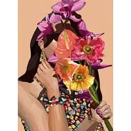  Алмазна мозаїка Strateg Екзотичний букет 50х65 см без підрамника (SGK86081)