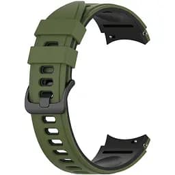 Ремінець для Samsung Galaxy Watch 5 44mm - зелено-чорний ширина кріплення 20мм силікон Watchbands Ricco (W19-2WB91937766)